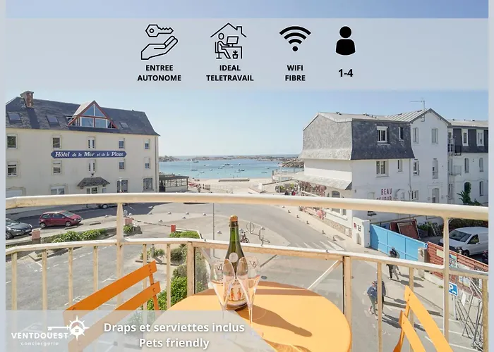 Le 123 Armoric - Balcon Vue Mer - 50M De La Plage - Confort Et Moderne - 70M2