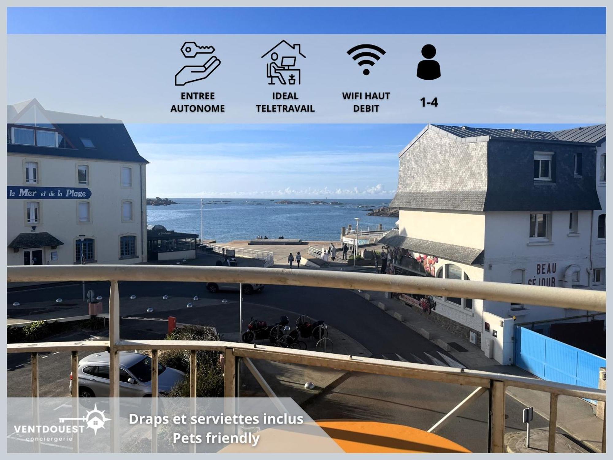 Le 123 Armoric - Balcon Vue - 50m De La - Confort Et Moderne - 70m2